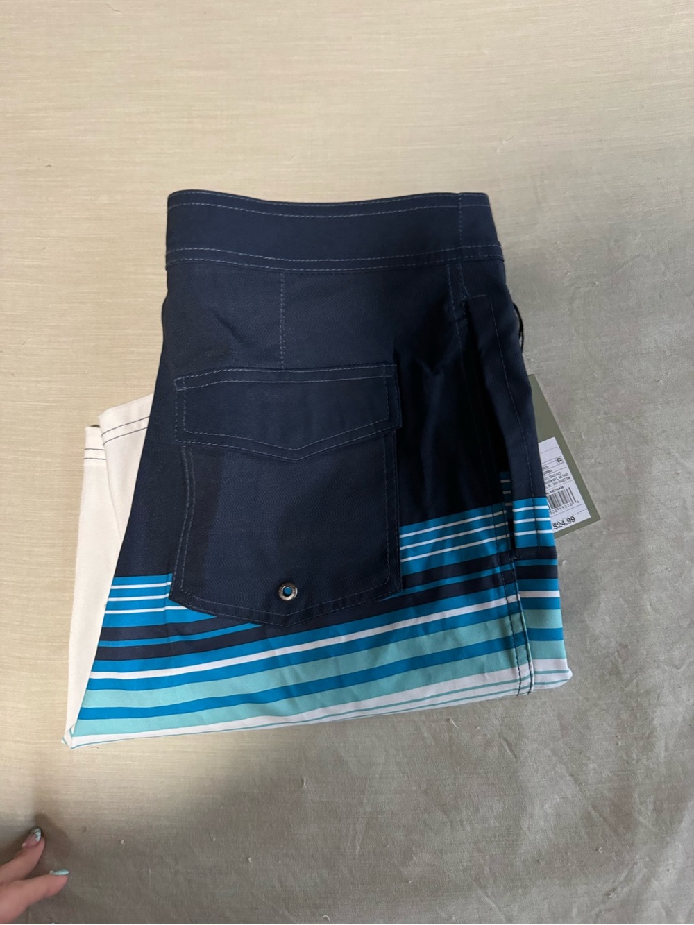 Men’s Goodfellow Blue Striped Board Shorts NWT